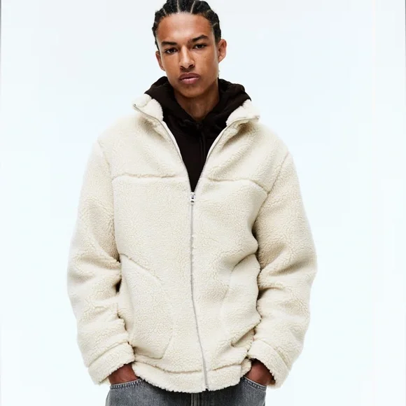 H&m Mustard Sherpa Jacket H&M Jackets Coats Hm Regular Fit